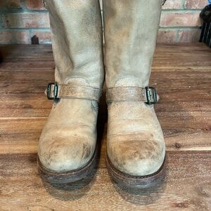 Frye Tan Soft Leather Engineer Boots